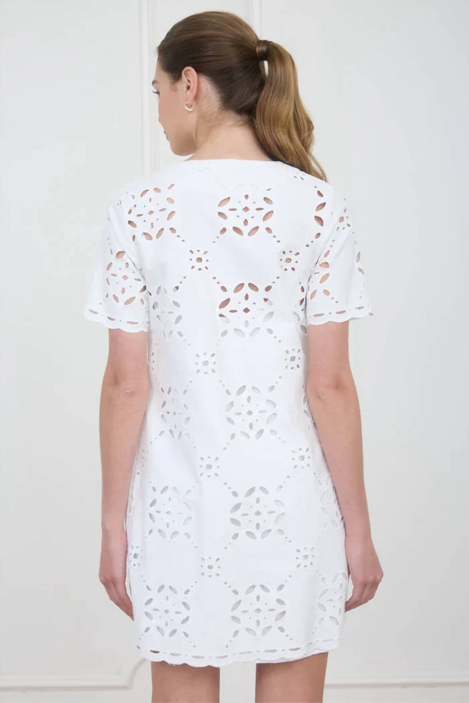 Zoe And Claire - Everly Eyelet Romance Mini Dress