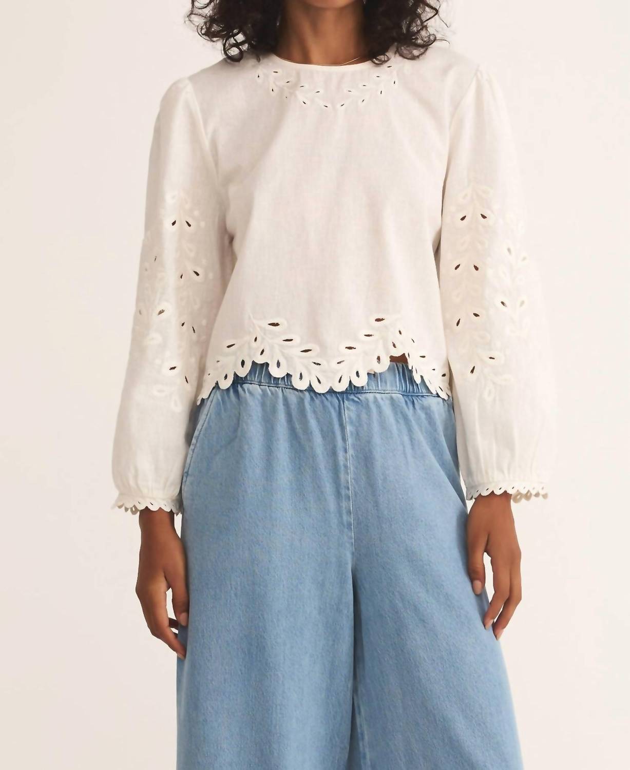 Z Supply - Ambroise Eyelet Long Balloon Sleeves Top