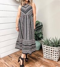Tribal - Print Halter Dress