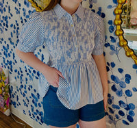 Jodifl - Striped Smocked Top