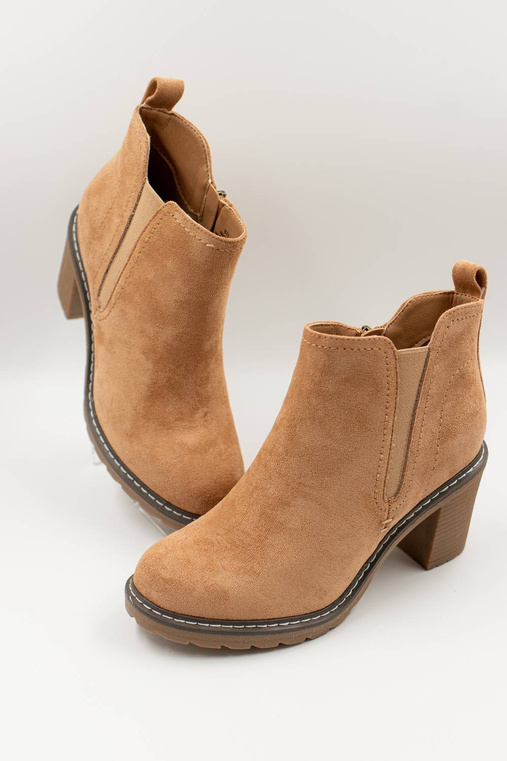 Corkys Footwear Women's Sutton Block Heel Bootie in brown - women's shoe - alternate view