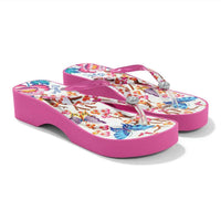Brighton - Women's Geisha Butterflies Cherry Blossoms Platform Flip Flops