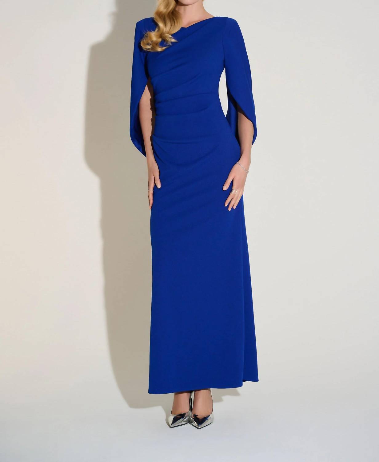 Joseph Ribkoff - Draped Cowl Sleeve Evening Dress