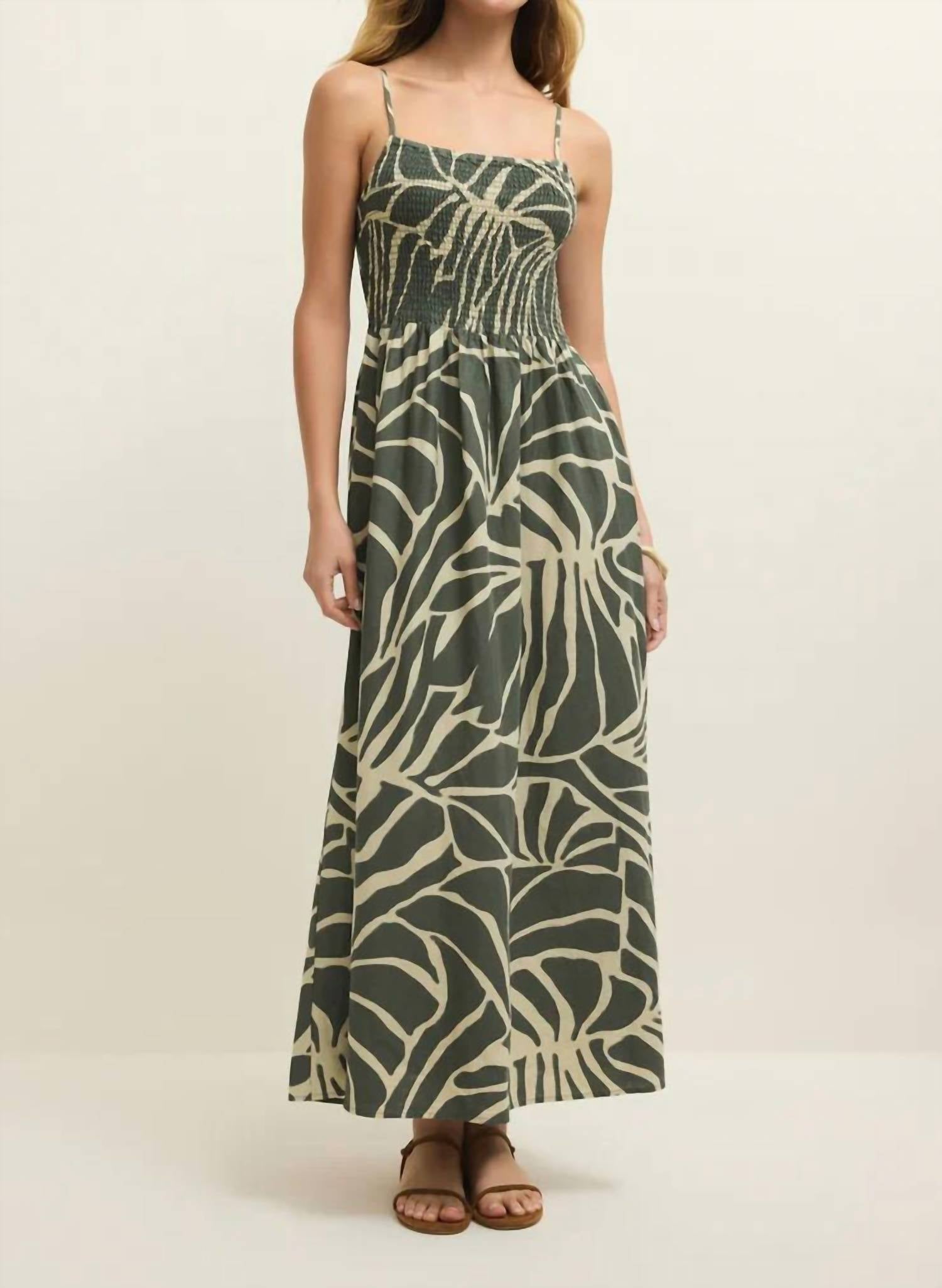 Z Supply - Bayside Tova Palm Linen Maxi Dress