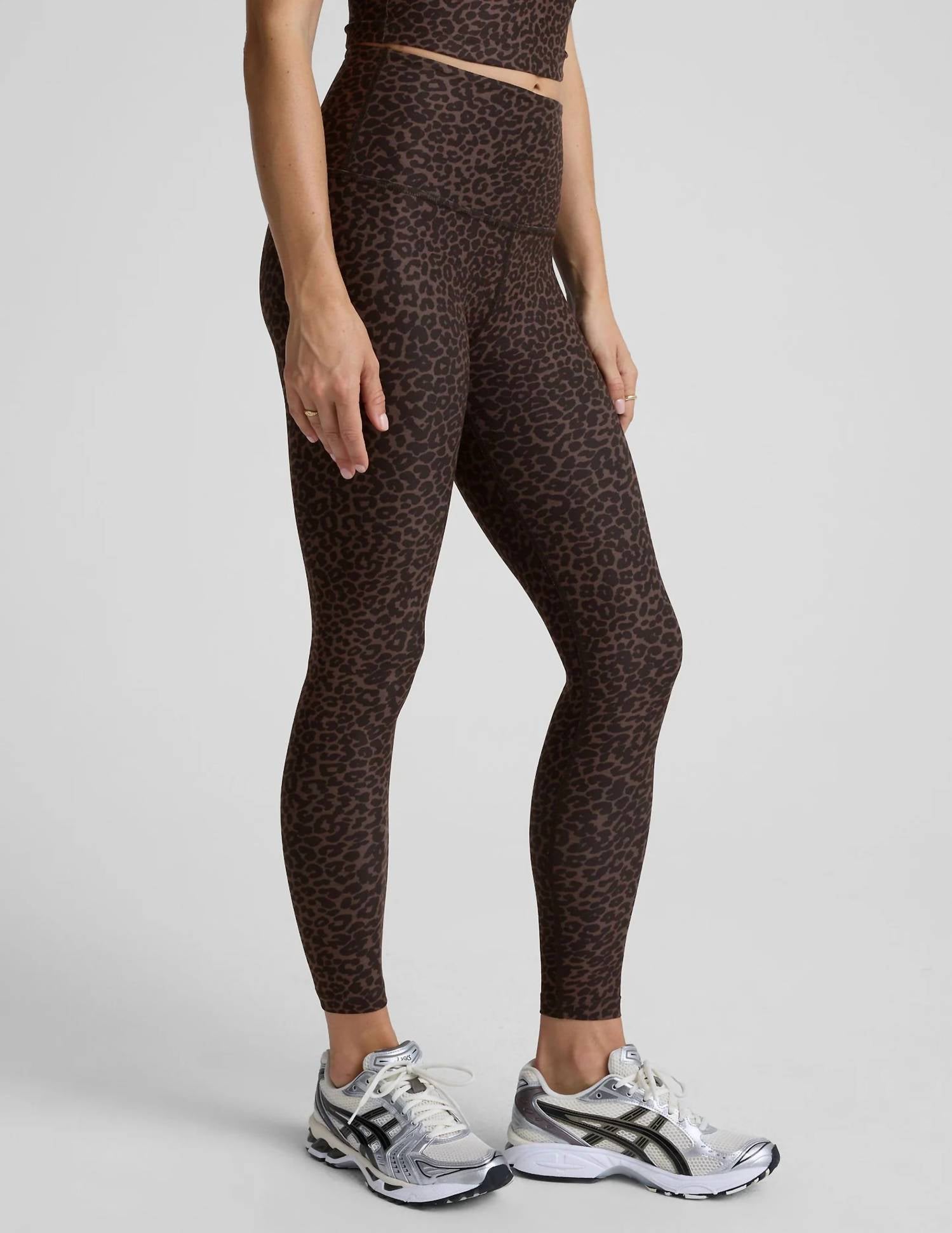 BEYOND YOGA Softmark Caught In The Midi High Waisted Legging in the midi high waisted legging in espresso leopard - women's pants - view 4