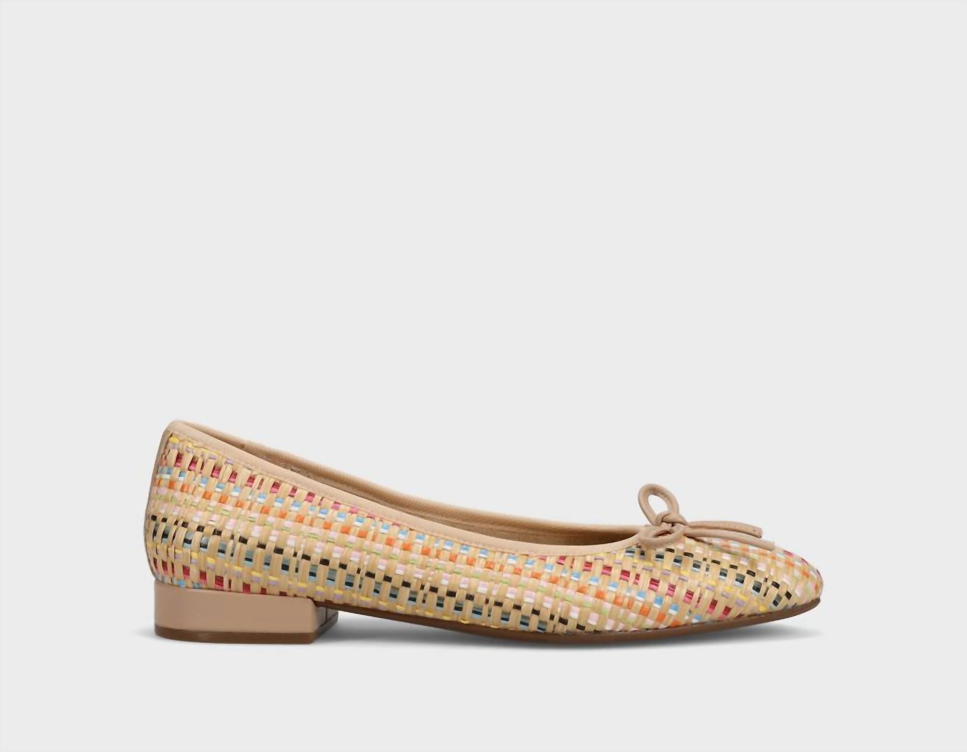 VANELi Women's Theo Ballerina Flat Shoes in natural multi holdo - women's flats