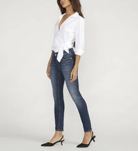 Silver Jeans Co Elyse Skinny Jeans in medium indigo - women's jeans - detail view