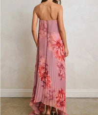 Dress Forum - Pleated Strapless Floral Dress