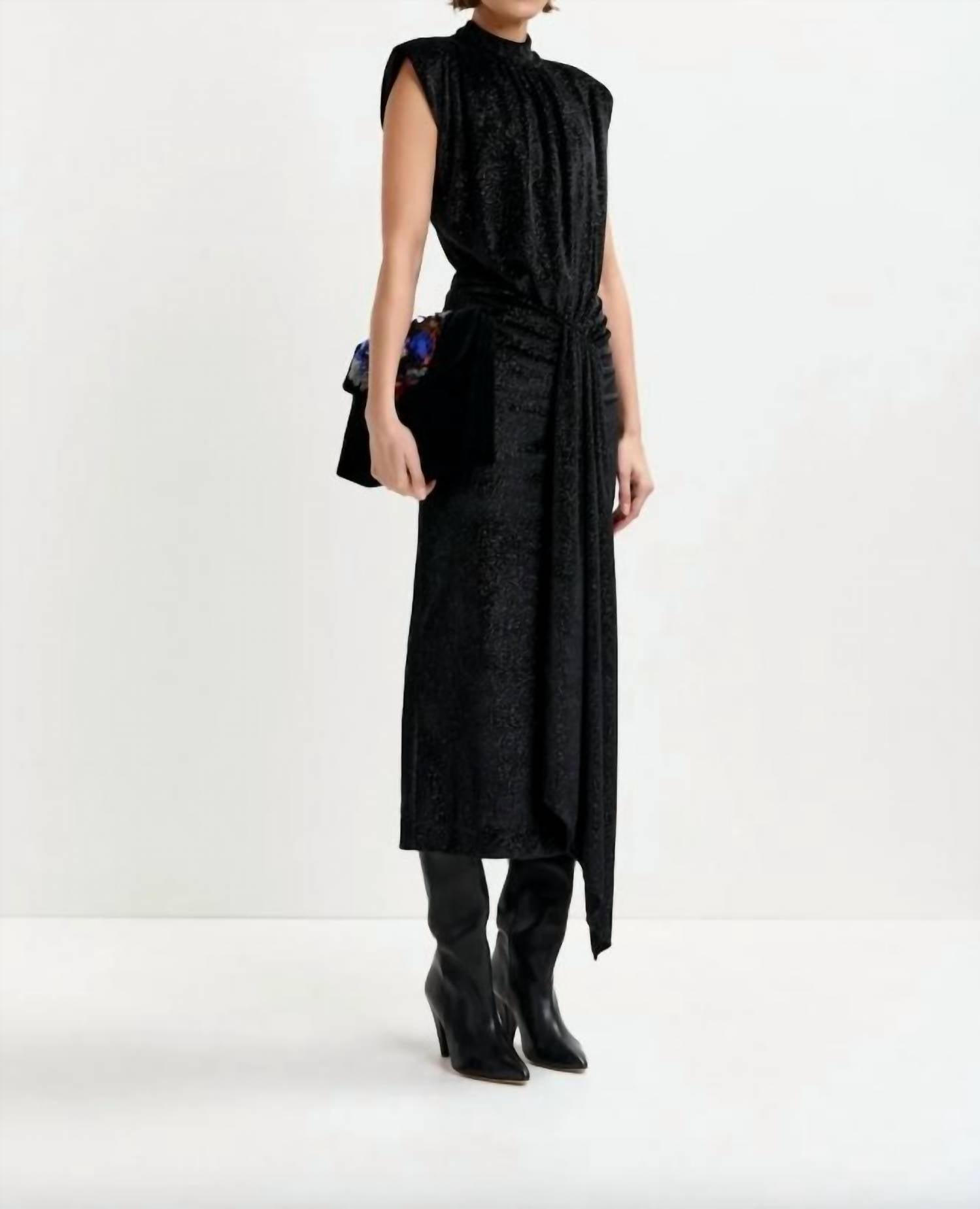 Essentiel Antwerp - Inche Velvet Jersey Dress