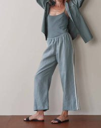 Donni. - Linen Crop Stripe Pants