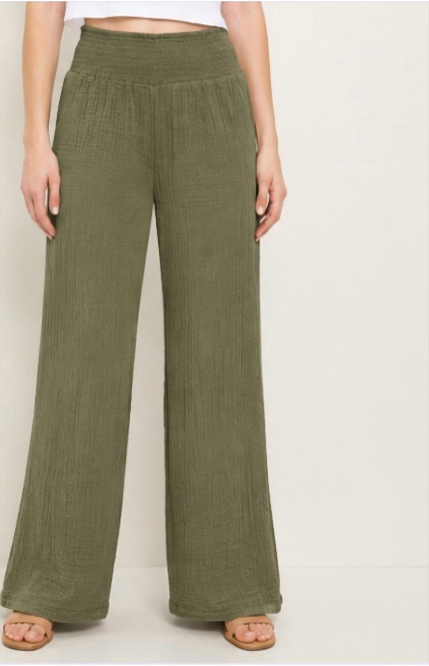 Michael Stars - Susie Gauze Smocked Waist Pant