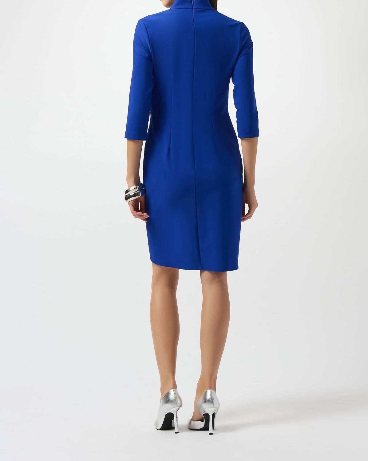 Joseph Ribkoff - Pleated Faux Wrap Sheath Dress