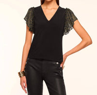 Ramy Brook - Lysette V- Neck Flutter Sleeve Top