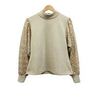 Berek - Women's Light Golden Teardrop Mock Neck Top