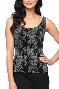 Alex Evenings - Women's Two Piece Twinset Scoop Neckline Sleeveless Tank Top And Jacket