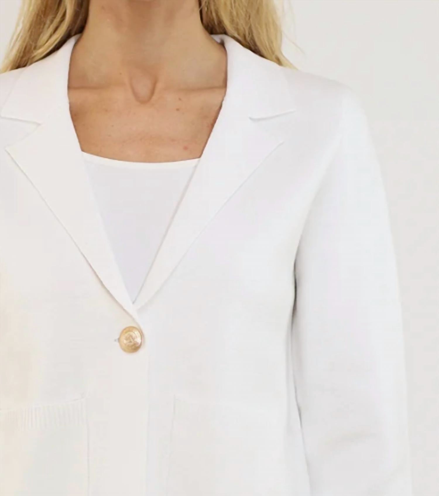 Metric Knits - One Button Patch Pocket Shorter Length Blazer
