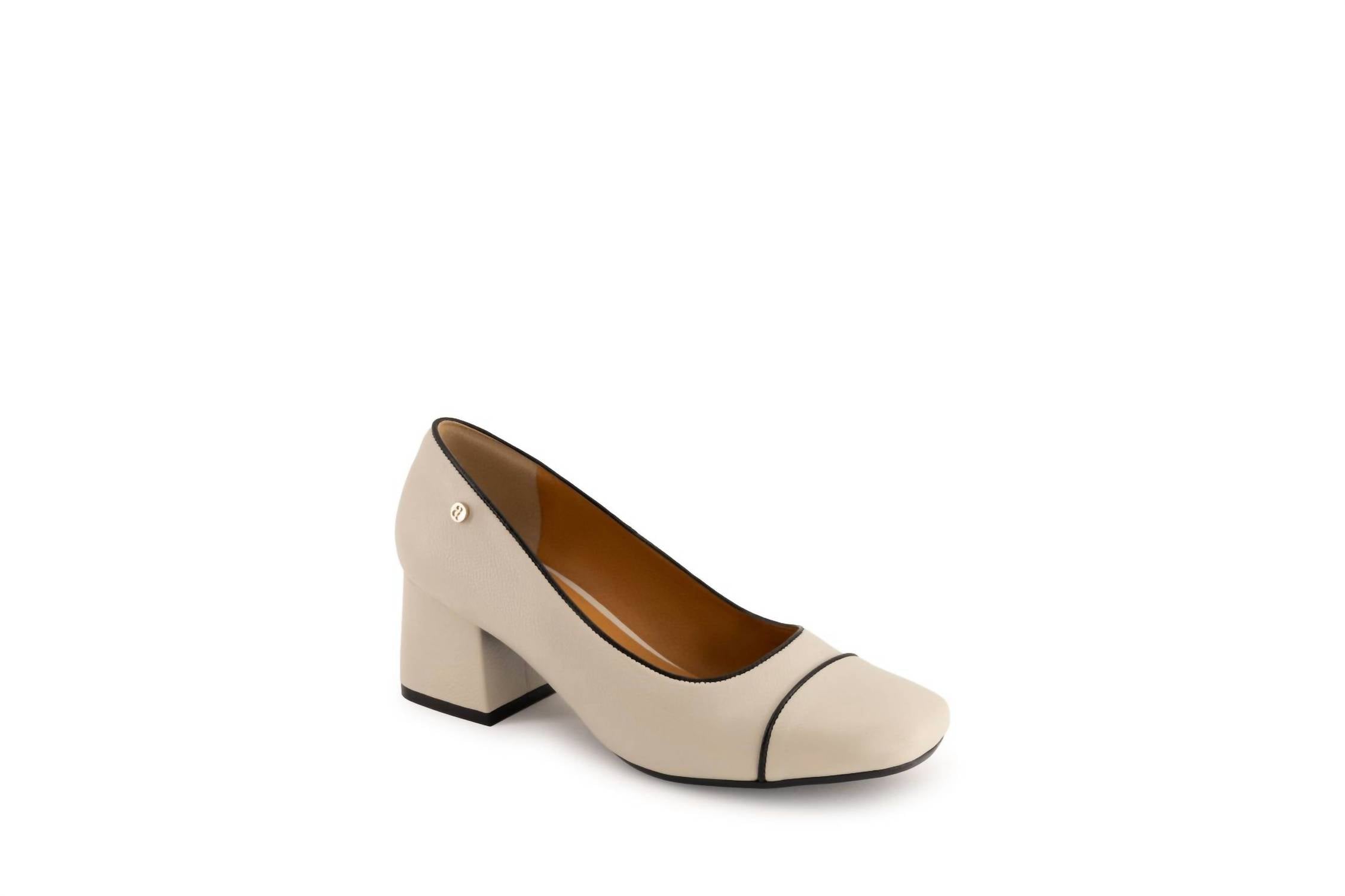 Andrea Women's Block Heel Pump in bone - women's heels