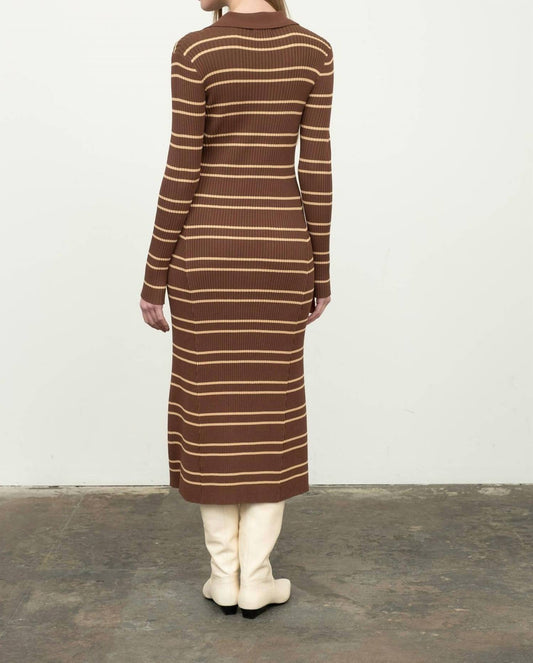 Moon River - Stripe Zip Up Midi Dress