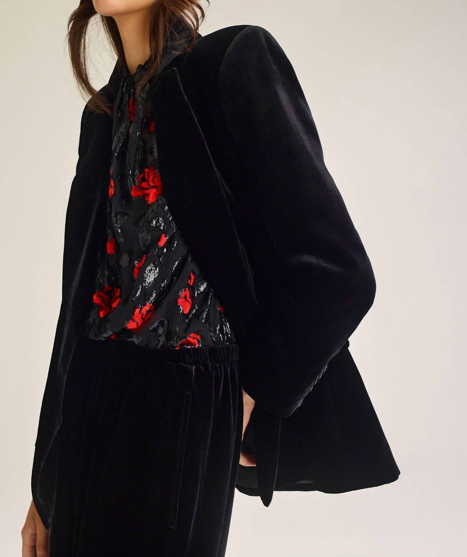Scanlan Theodore Velvet Tailored Jacket in black - women's jacket