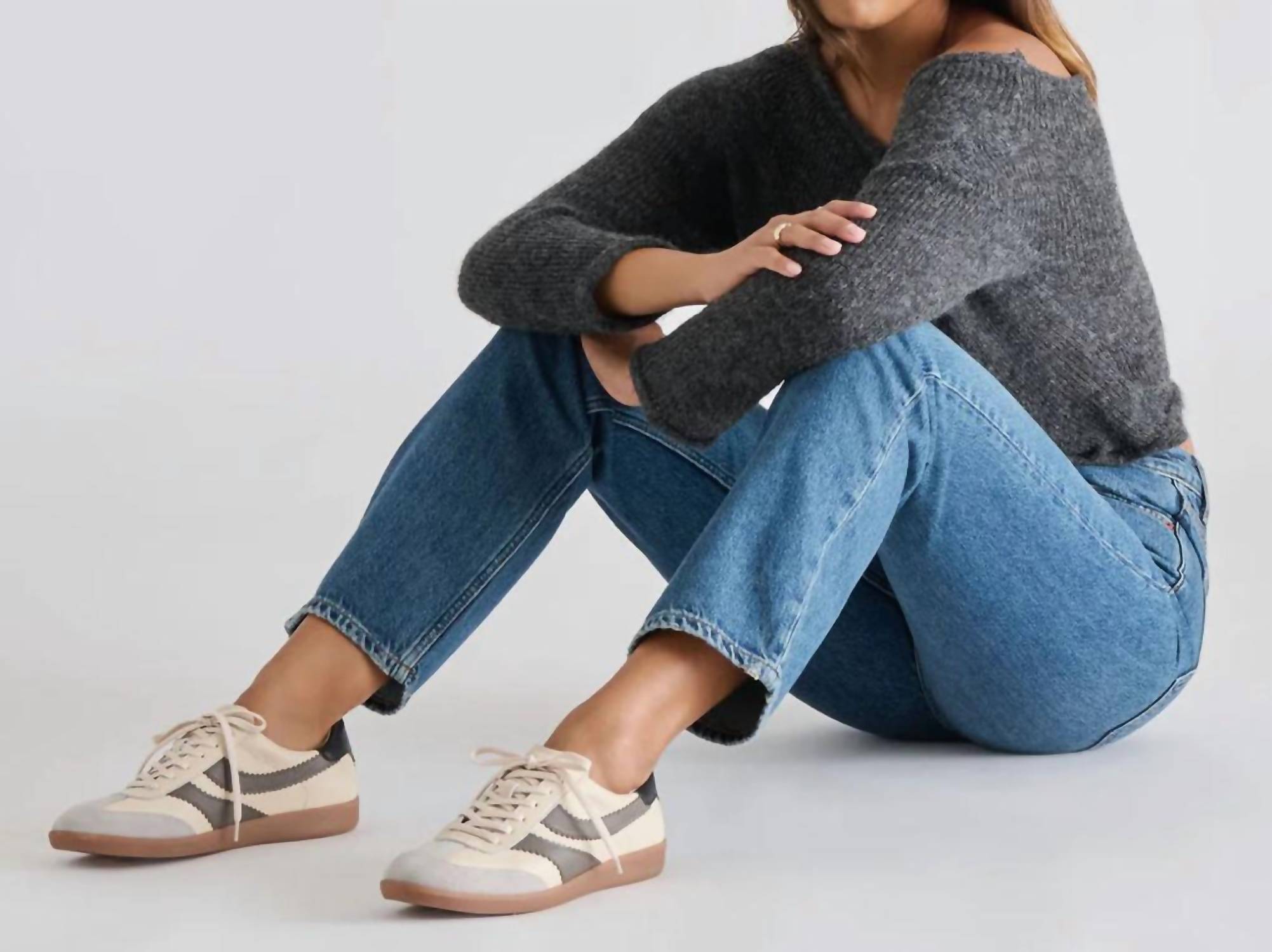 Dolce Vita Women's Merit Leather Sneaker in white grey - women's sneaker - view 5