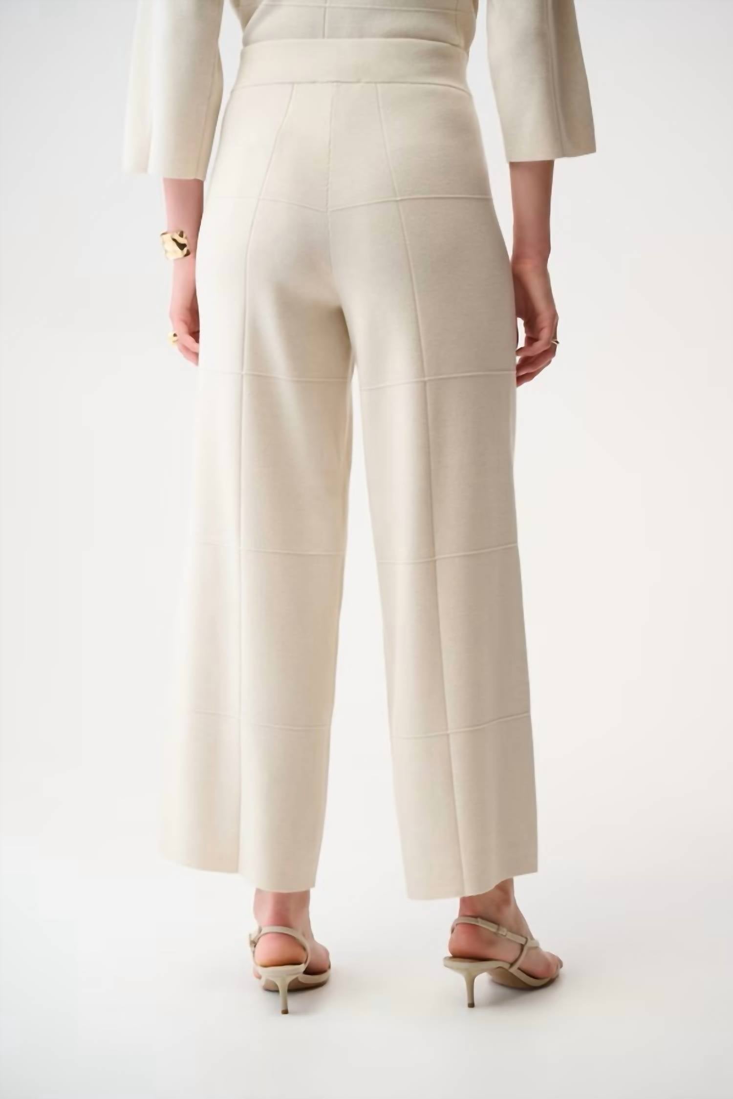 Joseph Ribkoff High Waisted Belted Trousers in birch melange 1 - women's pants - detail view