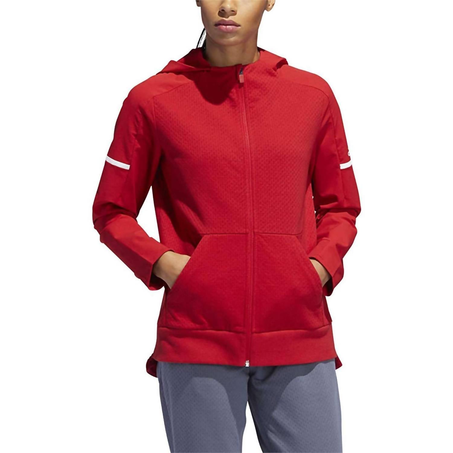 adidas Women's Long Sleeve Squad Jacket in power red - women's jacket