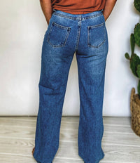 Kiwi The Rhinestone Straight Leg Jean in blue - women's jeans - alternate view
