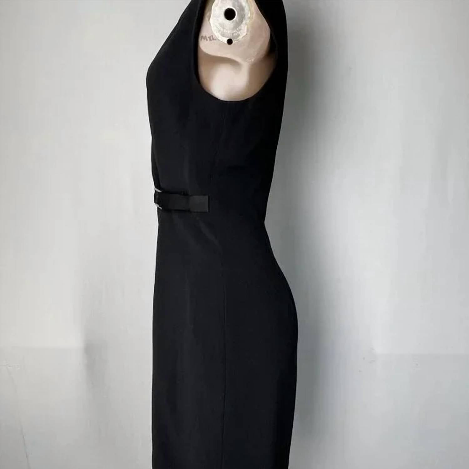 The Row Women’s Crepe Wrap Mini Dress in black - women's dress - alternate view