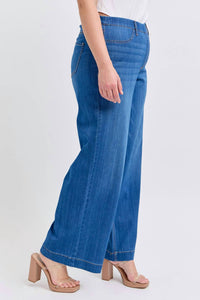 Cello - High Rise Pull-on Wide Leg Jeans - Plus
