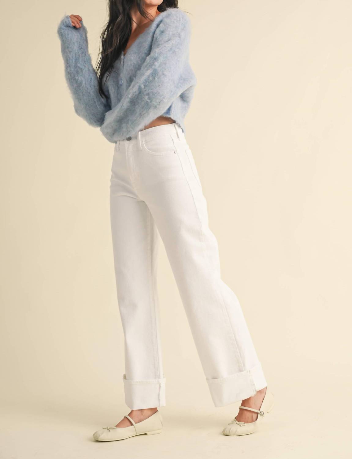 Just Black Denim - Palazzo Cuffed Pant