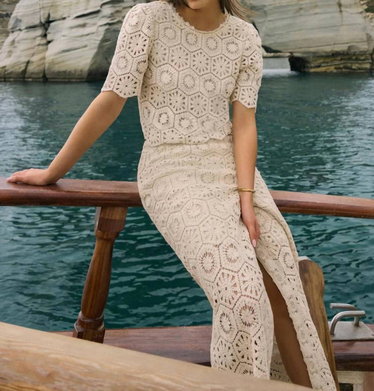 Z Supply Raquel Lace Skirt in natural - women's skirt - alternate view