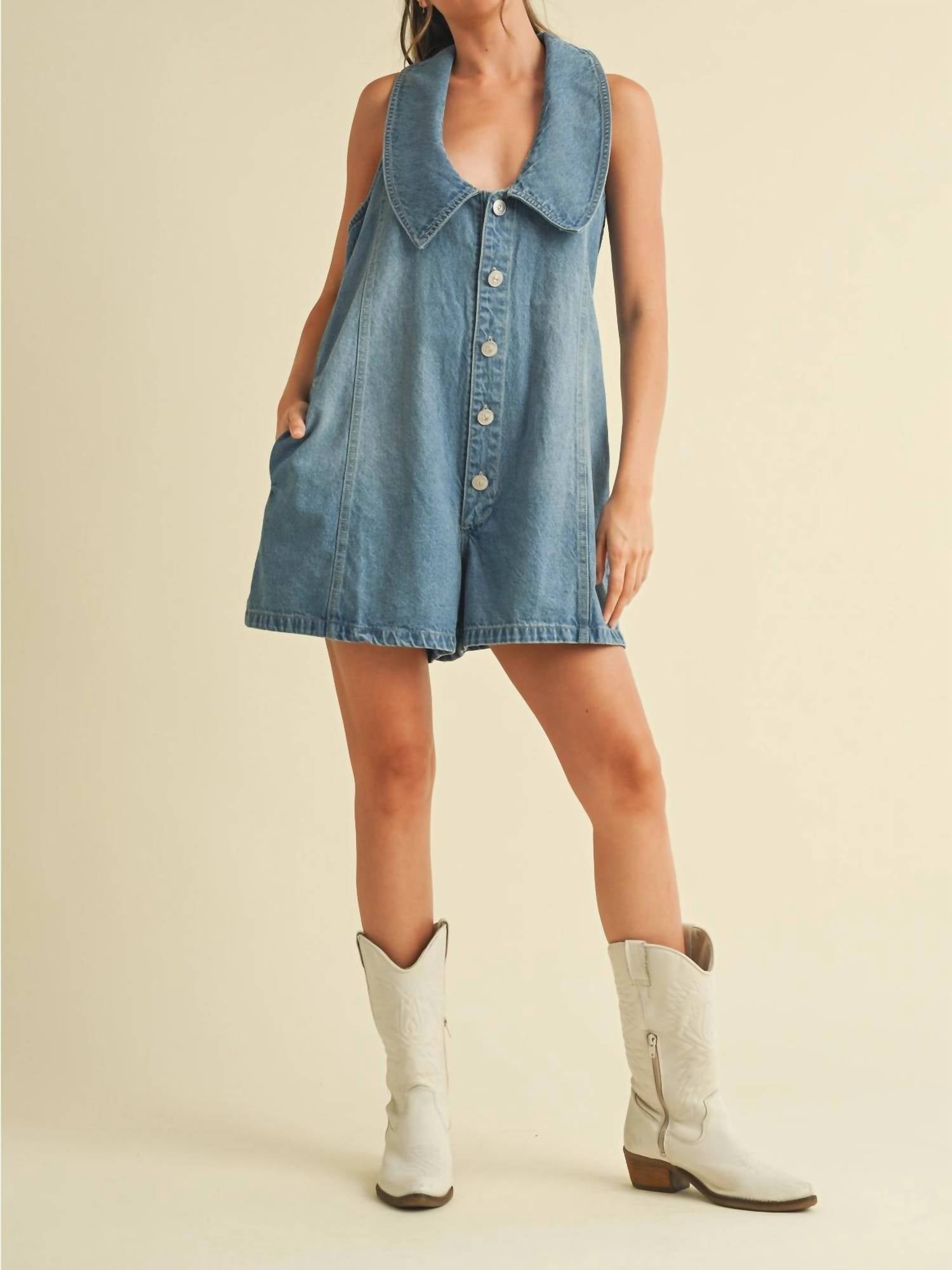 Klesis - Southern Days Oversized Collar Relaxed Fit Romper