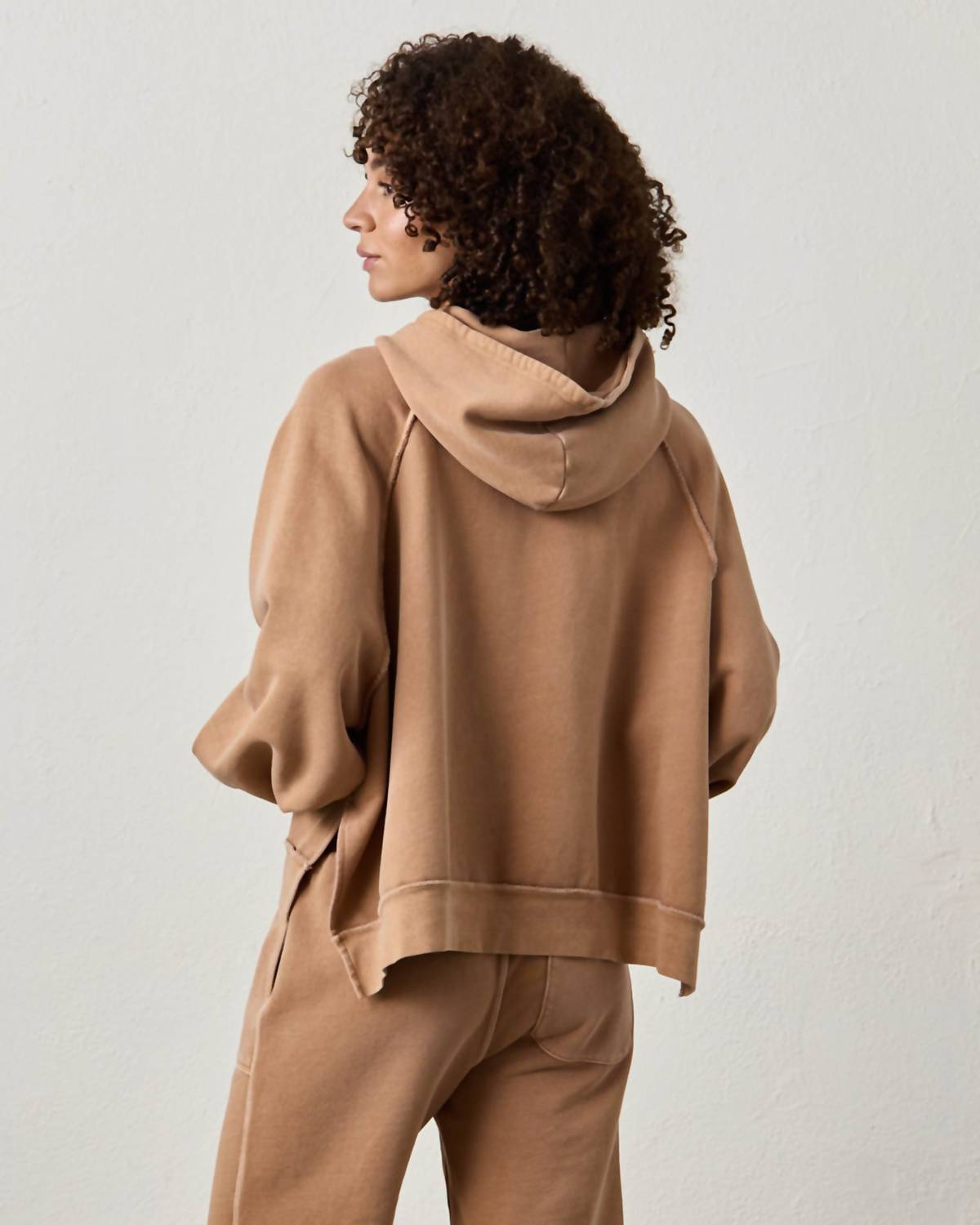 NSF Luma Oversize Poncho in faded caramel - women's sweater - alternate view