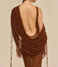 cult gaia Kaya Knit Dress in saddle - women's dress - view 6