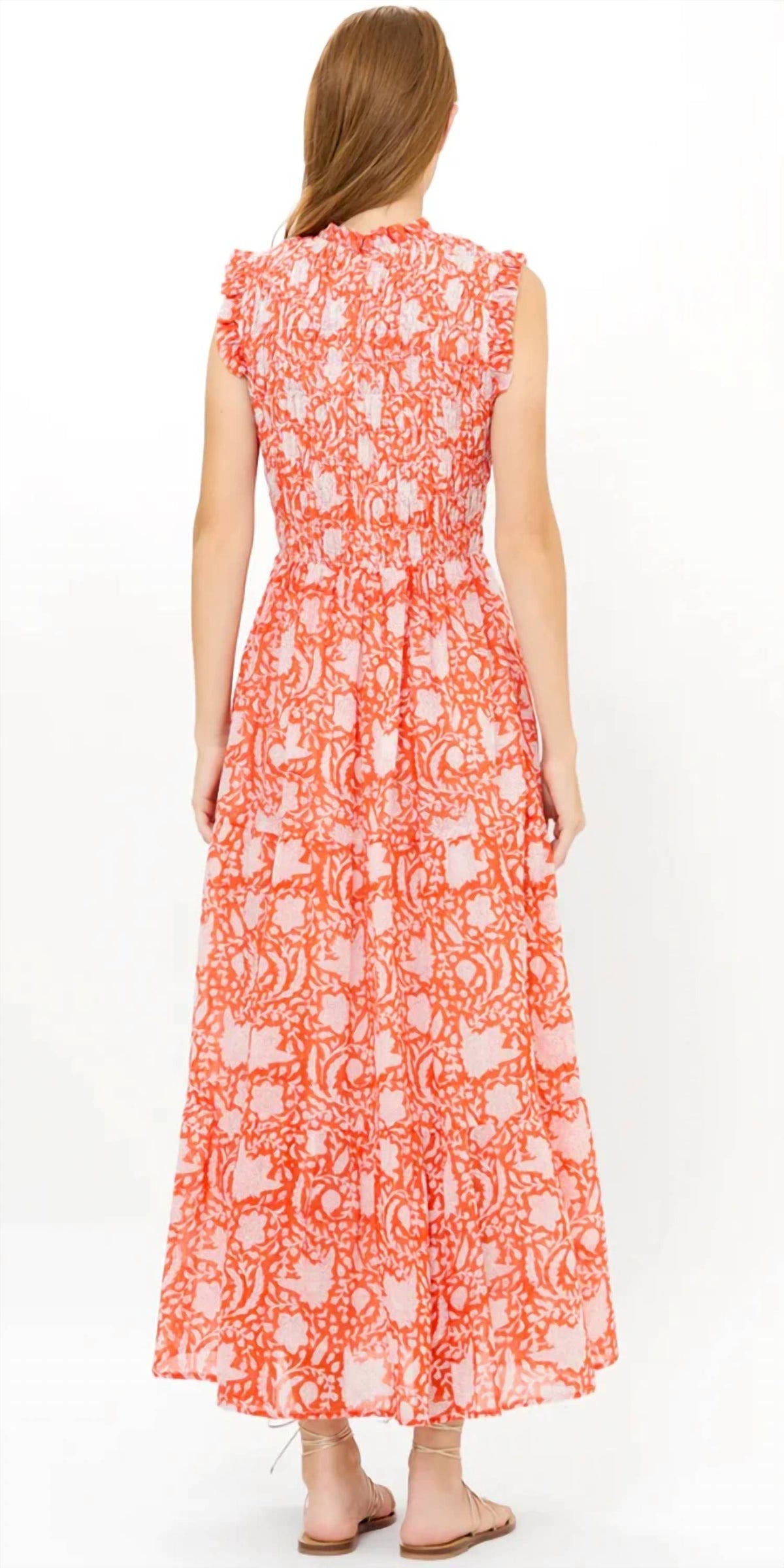 Oliphant - Sleeveless Smocked Midi Dress