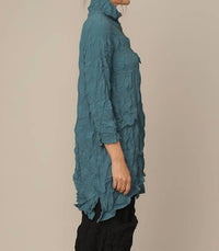 Chalet et ceci Jane Embossed Woven Shirt in saxon - women's long sleeve top - alternate view