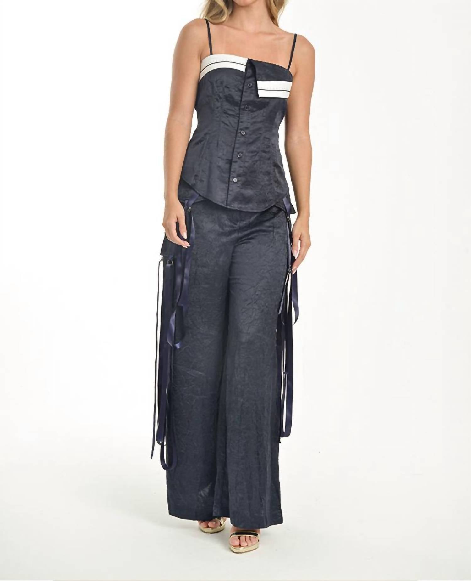 Steffany Milano - Midnight Elegance Wide-leg Pants