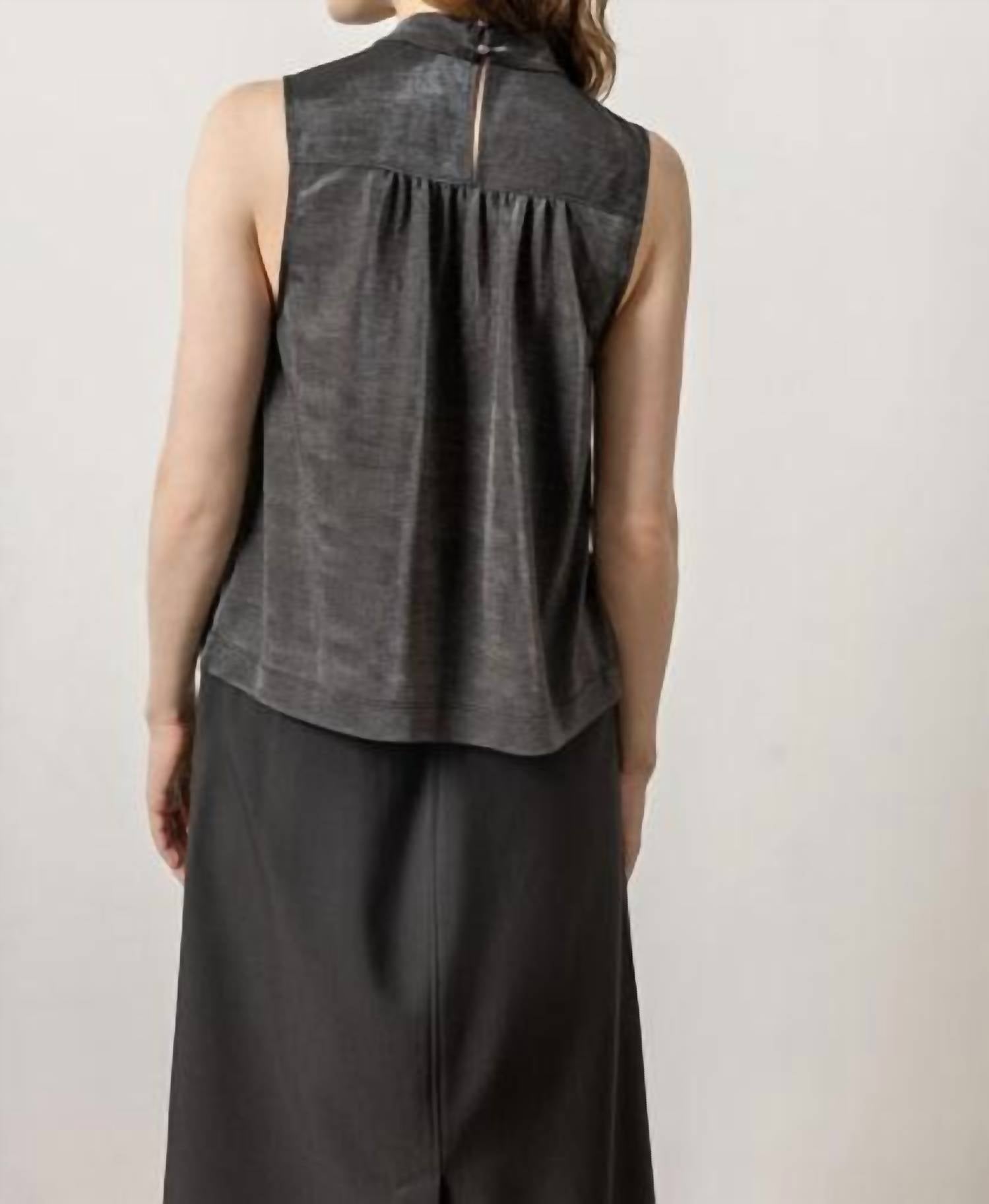 Lilla P - Sparkle Sleeveless Mock Neck Top