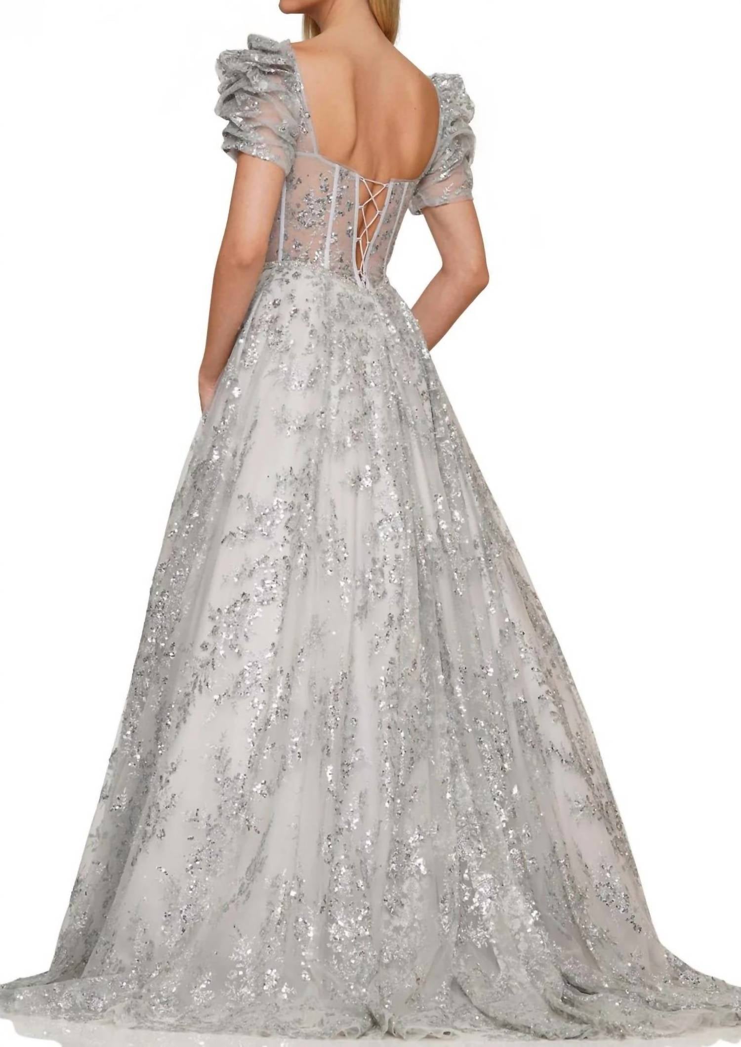 Colors Dress - PLUNGING NECKLINE A-LINE GOWN