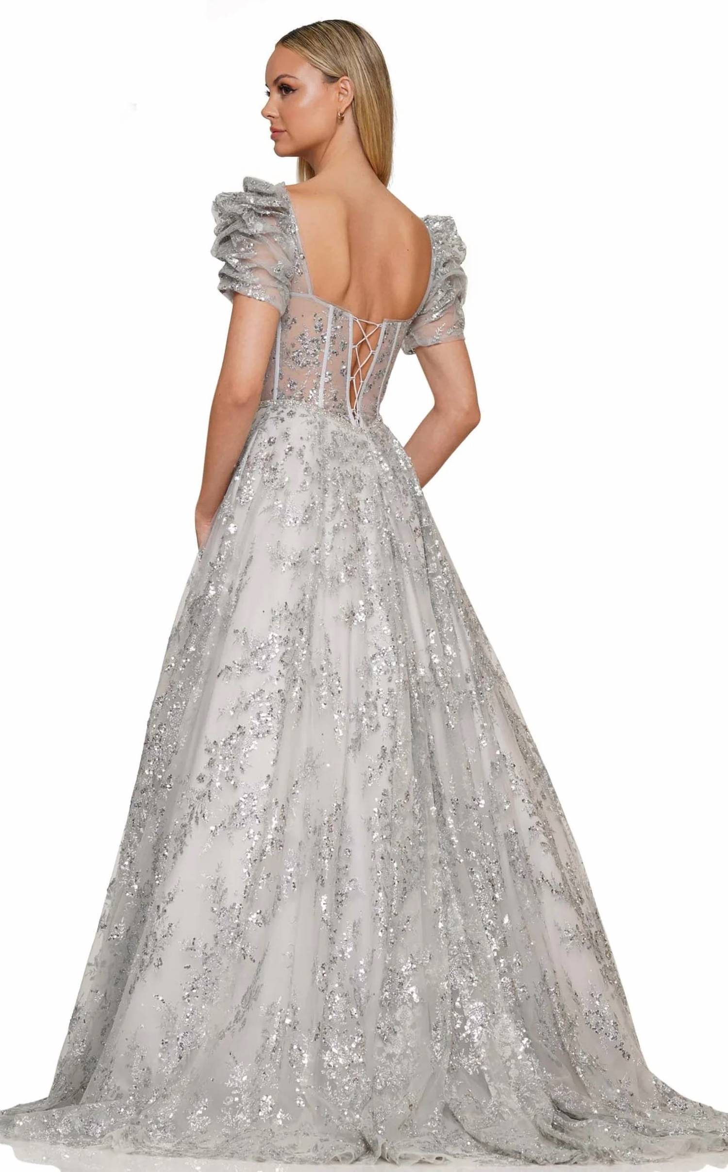 Colors Dress - PLUNGING NECKLINE A-LINE GOWN