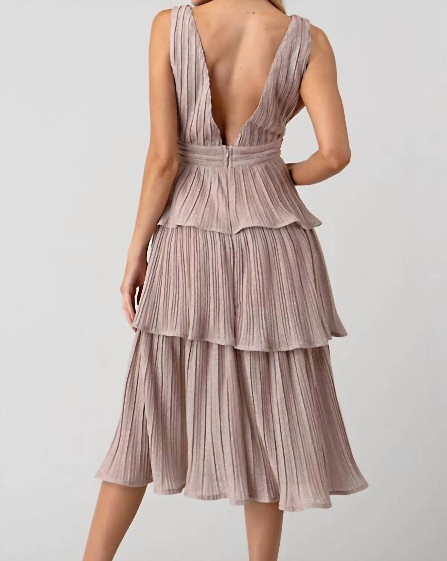 Minuet - 3 Layer Lurex Knit Midi Dress
