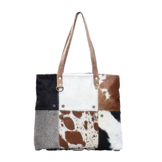 Myra Bags - Women's Patch Cowhide Tote Bag