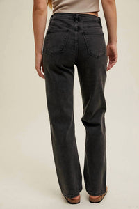 WISHLIST Becky Straight Leg Jeans in black - women's jeans - alternate view