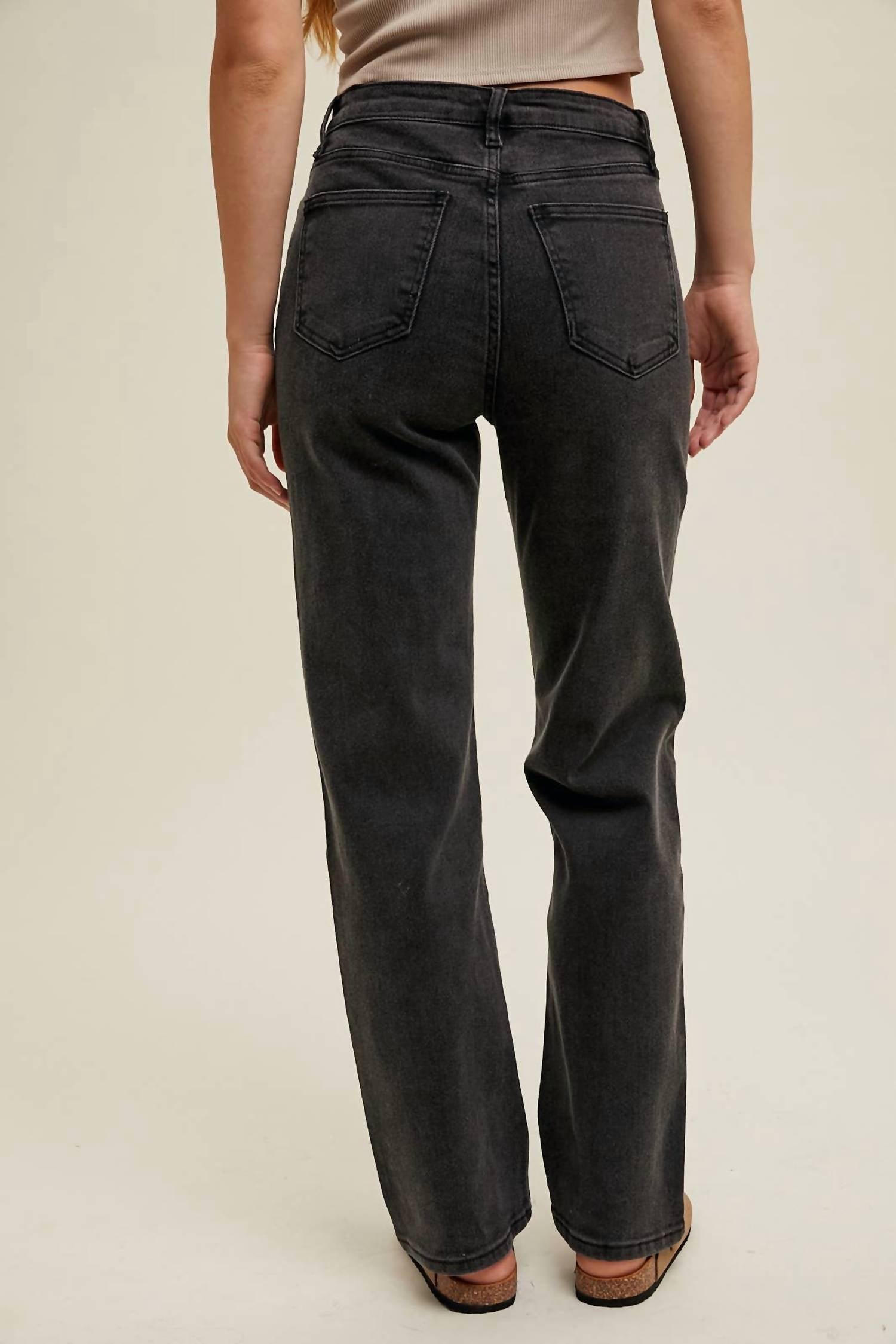 WISHLIST Becky Straight Leg Jeans in black - women's jeans - alternate view