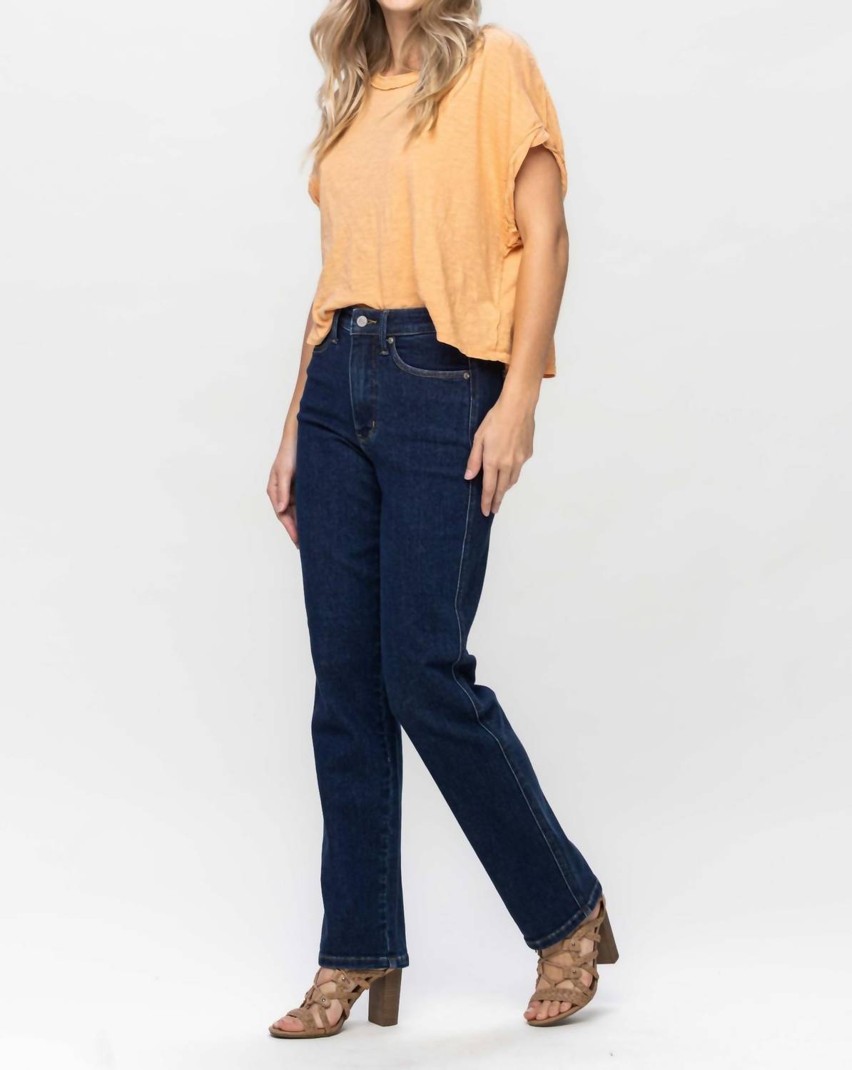 Judy Blue - Women's High Waist Tummy Control Classic Straight Jeans