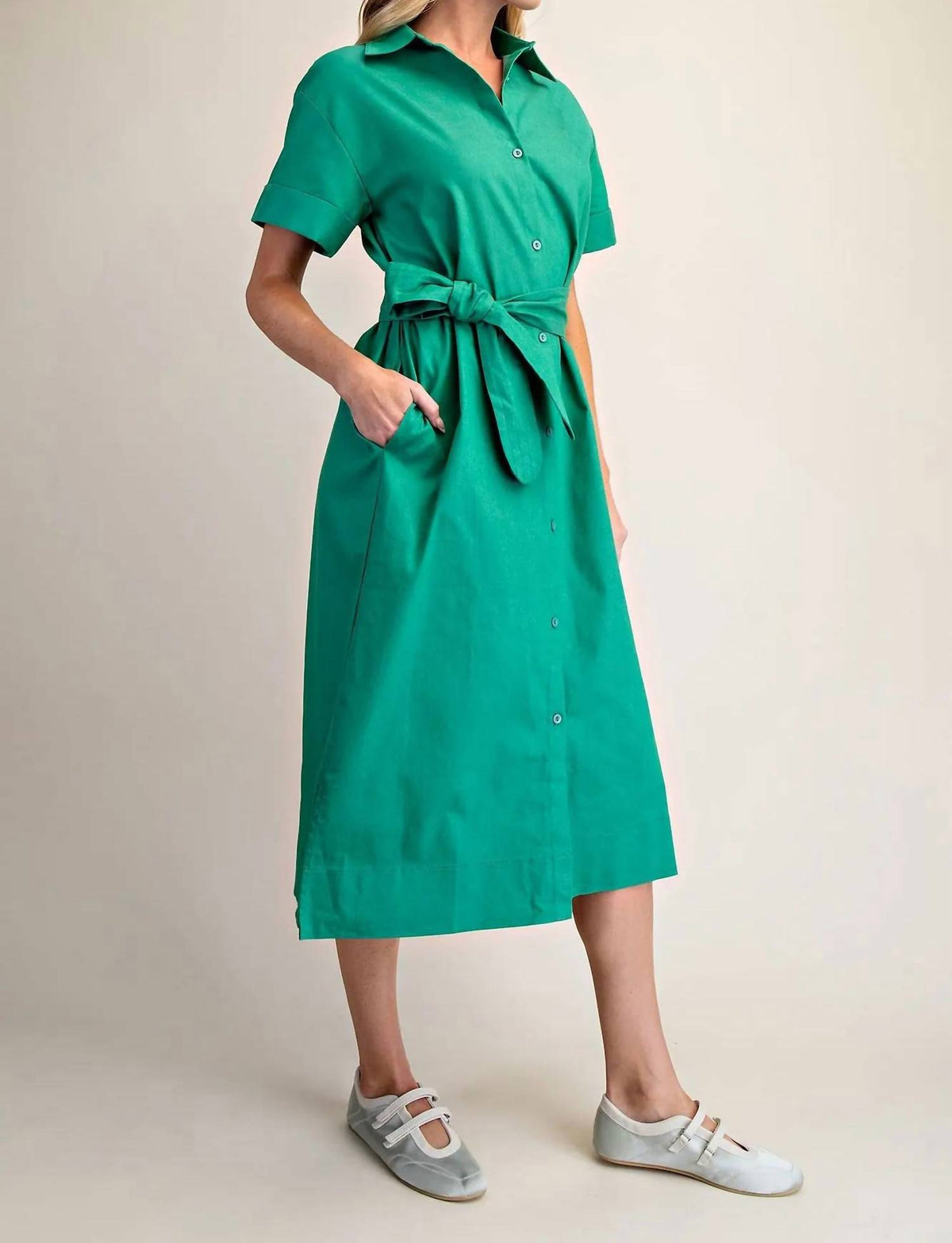 Glam - Timeless Tie-waist Midi Dress