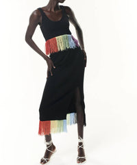 Olivia Rubin - Faye Rainbow Fringe Midi Skirt