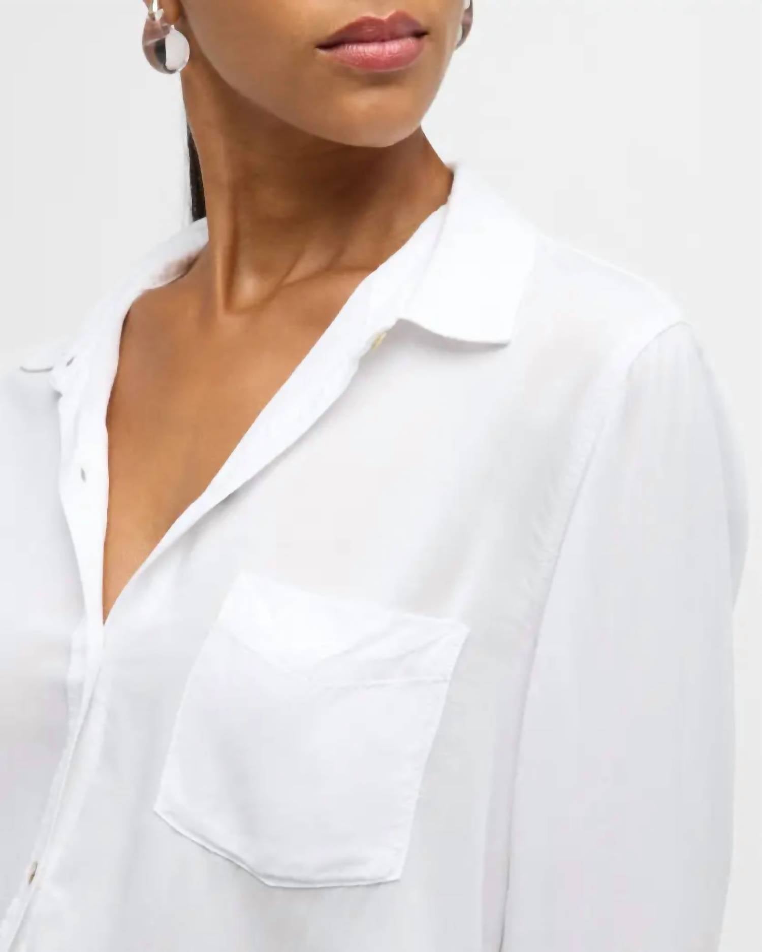 Rails Wren Button Front Shirt in white - women's long sleeve top - view 5