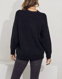 LACE-TRIMMED KNIT SWEATER