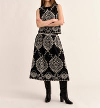 Cartolina Nantucket Georgia Midi Skirt in noir - women's skirt - alternate view